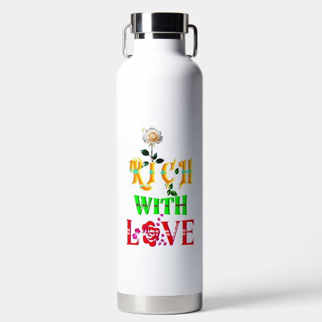 Reich mit Liebe Trinkflasche (Vorderseite)