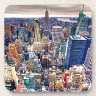 Reich-Staats-Gebäude und Midtown Manhattan Getränkeuntersetzer