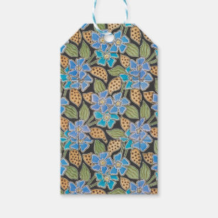 Reich verzierte Blaue Immergrün-Blumen im Stil des Geschenkanhänger