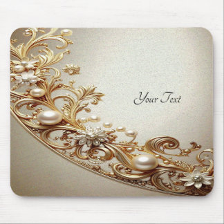 Reich verzierte goldene Mousepad mit Schnörkel
