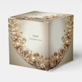 Reich verzierte Goldranken-Geschenkbox Geschenkschachtel