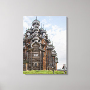 Reich verzierte Holzkirche, Russland Leinwanddruck