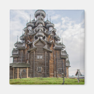 Reich verzierte Holzkirche, Russland Magnet