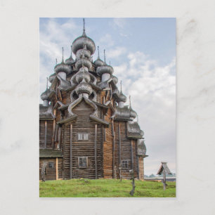 Reich verzierte Holzkirche, Russland Postkarte