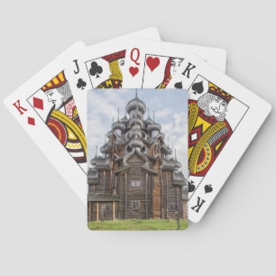 Reich verzierte Holzkirche, Russland Spielkarten