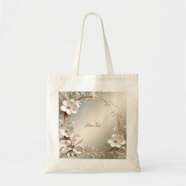 Reich verzierte weiße Blumenrahmen-Tasche Tragetasche