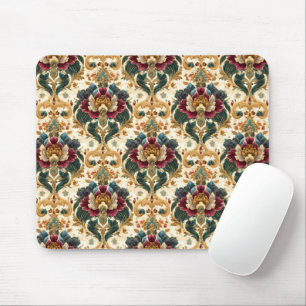 Reich verzierter viktorianischer floraler Damast i Mousepad