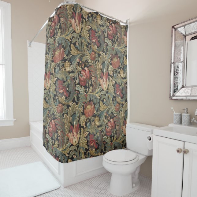 Reiche Blumenbänder Brocade Antique Classic Duschvorhang (Beispiel)