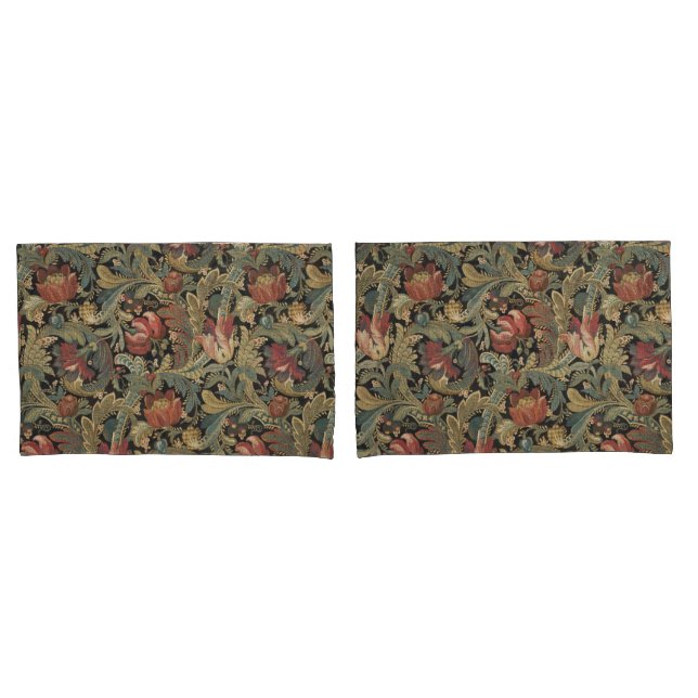 Reiche Blumenbänder Brocade Antique Classic Kissenbezug (Vorderseite-Set)