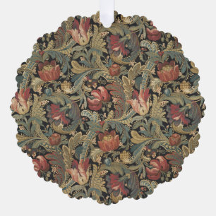 Reiche Blumenbänder Brocade Antique Classic Ornament Karte