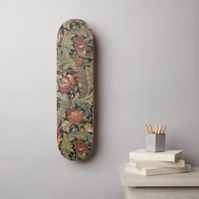 Reiche Blumenbänder Brocade Antique Classic Skateboard (Wandkunst)