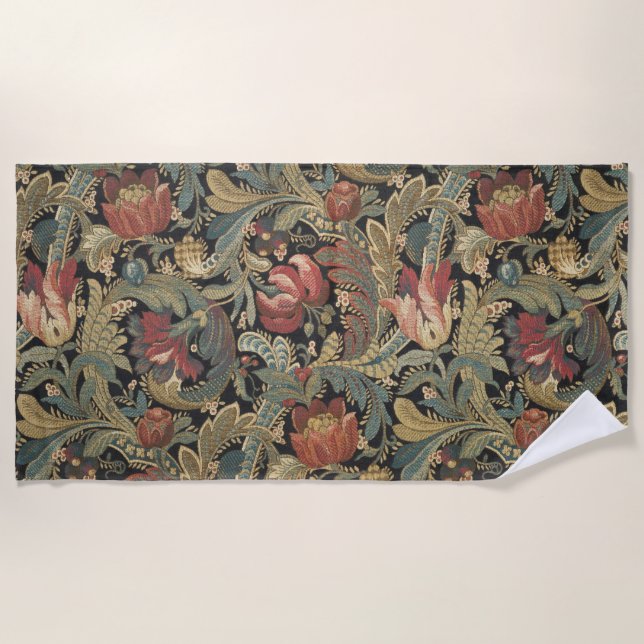 Reiche Blumenbänder Brocade Antique Classic Strandtuch (Vorderseite)