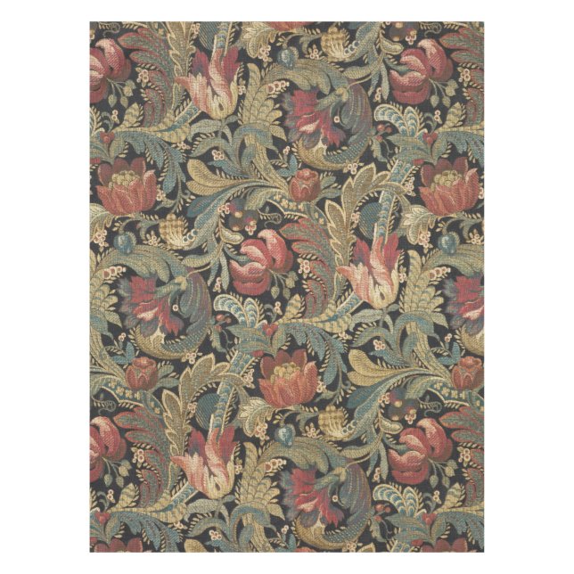 Reiche Blumenbänder Brocade Antique Classic Tischdecke (Vorderseite)
