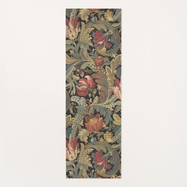 Reiche Blumenbänder Brocade Antique Classic Yogamatte (Vorderseite)
