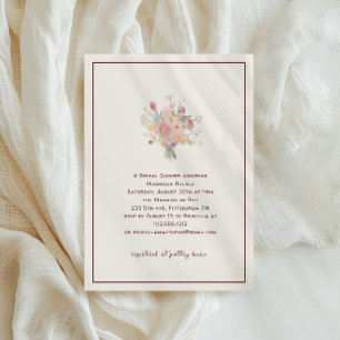 Reiche Burguny Minimalistische elegante Babyparty Einladung