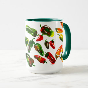 Reiche Ernte von Paprika Aquarell-Kunst-Tasse Tasse