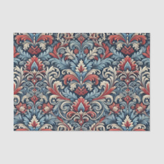 Reiche Farbtöne aus rotem und blauem Damast Seidenpapier