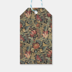 Reiche florale Tapetenbrokat-Antik-Victorian Geschenkanhänger