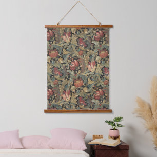 Reiche florale Tapetenbrokat-Antik-Victorian Wandteppich Mit Holzrahmen