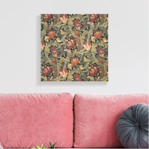 Reiche florale Teppichbrokat-Antik-Victorian Leinwanddruck