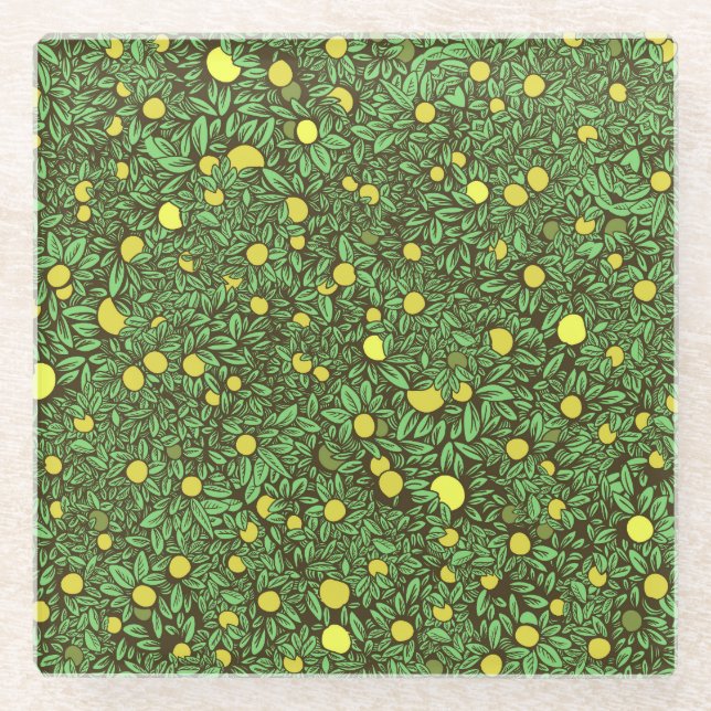 Reiche Grüne Obstgärten Glasuntersetzer (Vorderseite)