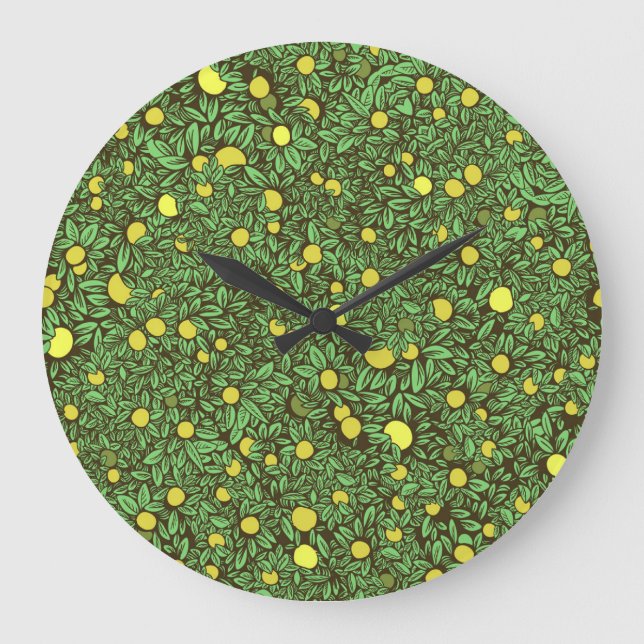 Reiche Grüne Obstgärten Große Wanduhr (Vorderseite)
