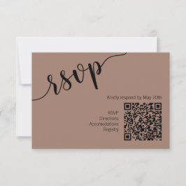 Reiche Mokka-Schwarze Liebesschrift Minimalistisch RSVP Karte