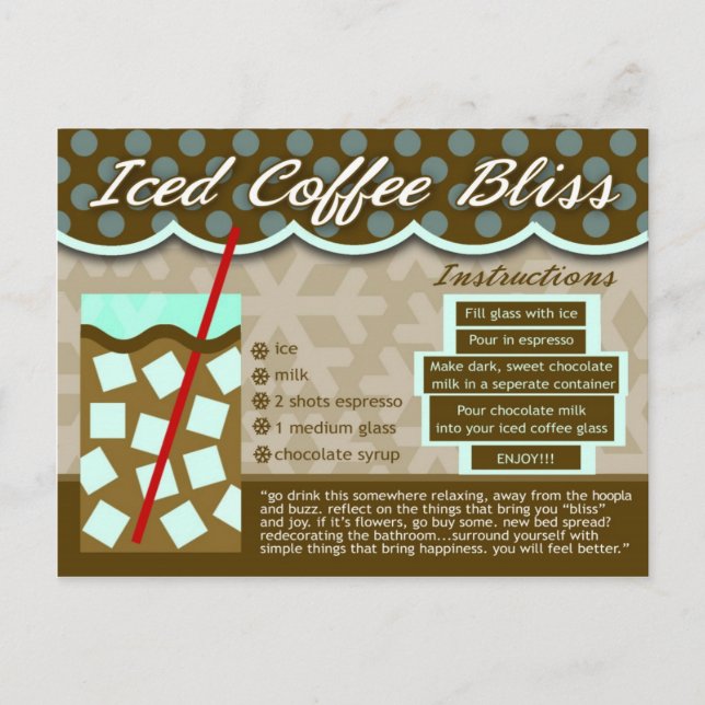 Reiche Rezepte ICED COFFEE BLISS Postkarte (Vorderseite)