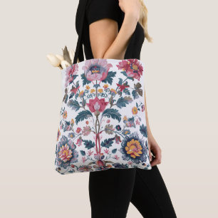 Reiche rosa florale Folk Art Muster-Tasche Tradi Tasche