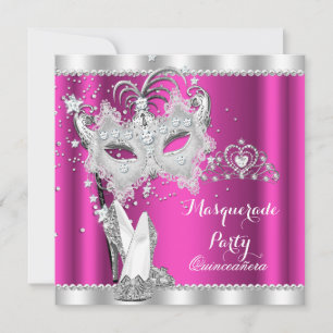 Reiche rosa Maskerade Quinceanera-Maske High Heels Einladung