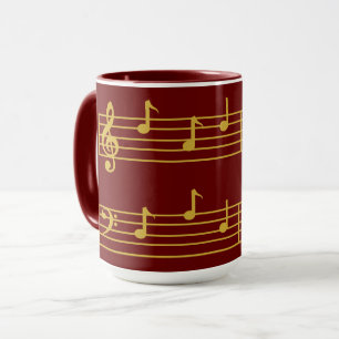 REICHE ROTE GOLD MUSIKALISCHER VATER NOTIERT TREBL TASSE