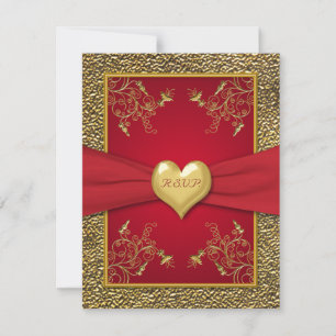Reiche rote und goldene RSVP-Karte RSVP Karte