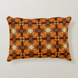 Reiche Terracotta-braune, orange-braune Muster Dekokissen