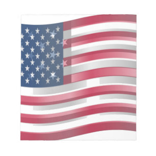 Reiche USA-Flagge: Wellige, mehrschichtige Design- Notizblock