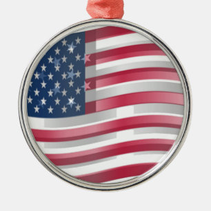 Reiche USA-Flagge: Wellige, mehrschichtige Design- Ornament Aus Metall