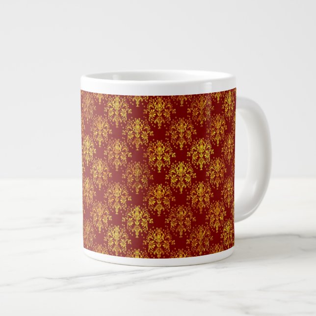 Reicher Feiertags-Damast Jumbo-Tasse (Vorderseite Rechts)