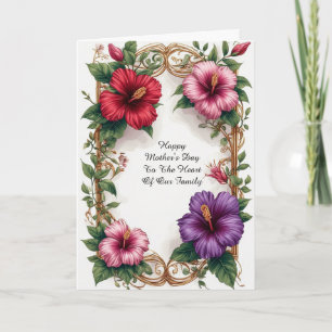 Reicher Tropischer Hibiskus-Blumenrahmen Karte