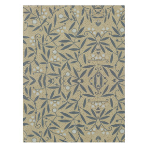 Reiches Blumenmuster mit dunkelblauen Ranken Tischdecke