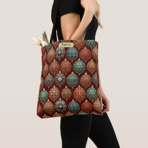 Reiches Burgunder-Klassisches Ornamentmuster perso Tasche