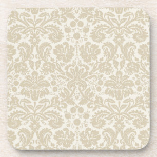 Reiches florales Art Nouveau-Muster beige Untersetzer