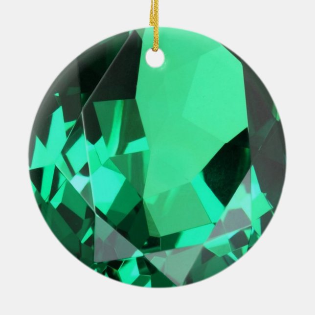 Reiches grünes Smaragdmai birthstone Keramikornament (Hinten)