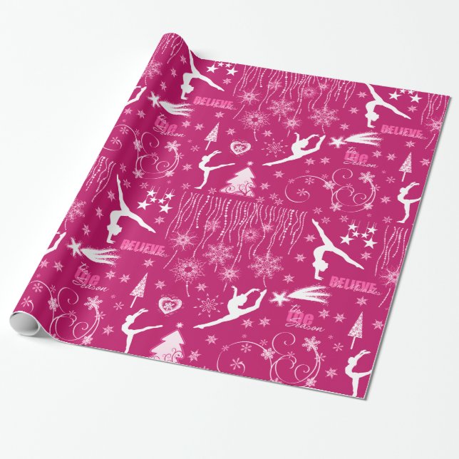 Reiches rosa und weißes festliches geschenkpapier (Ungerollt)