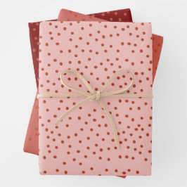 Reiches rotes Polka-Punkt-Festgeschenkpapier Geschenkpapier Set