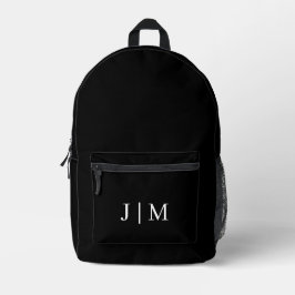 Reiches schwarzes anpassbares Monogramm Luxuriös M Bedruckter Rucksack