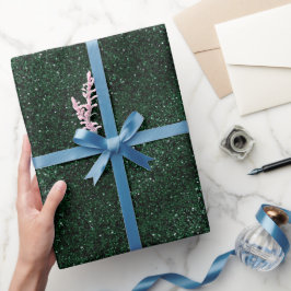 Reiches Smaragdgrün Metallic Schwarzes Glittermust Geschenkpapier