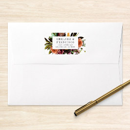 Reichhaltigkeit der farbenfrohen blumigen Hochzeit Adressaufkleber