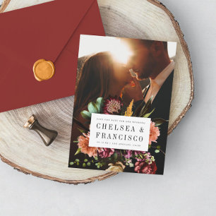 Reichhaltigkeit der Frühlingsblüten Foto Hochzeit Save The Date