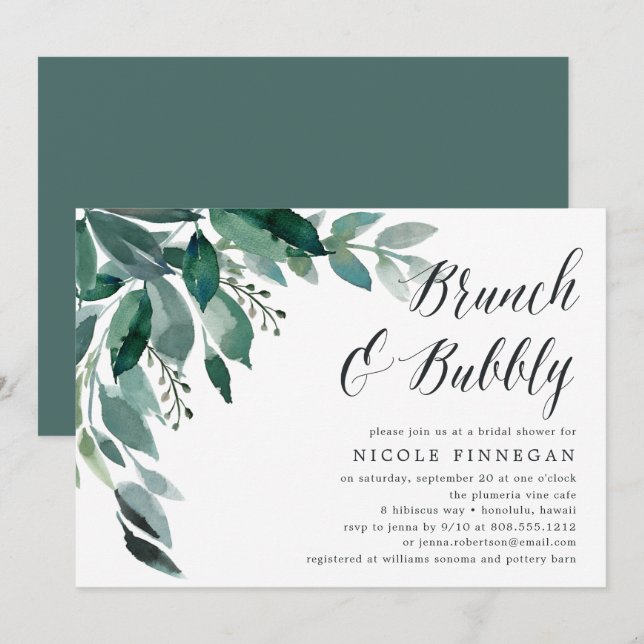 reichlich Foliage | Brunch & Bubbly Einladung (Vorne/Hinten)