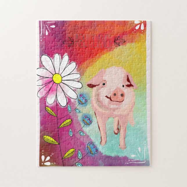 Reichliches Schwein-Geist-Tier-Puzzlespiel (Vertikal)