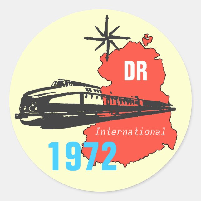 Reichsbahndesign DDR Runder Aufkleber (Vorderseite)
